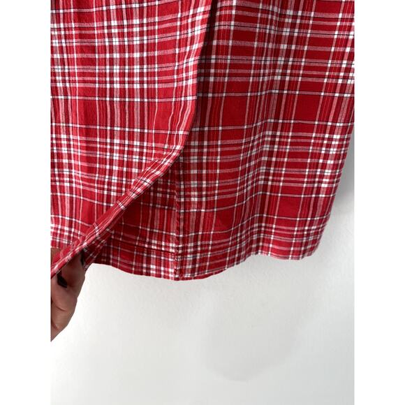 Vintage 90's Norton Studio Petites Red Plaid Lightweight Mini Skirt Sz 6P - Picture 4 of 9